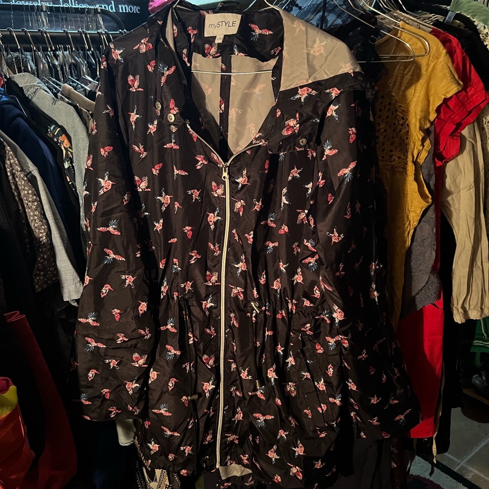 Black Floral Utility Jacket my style large